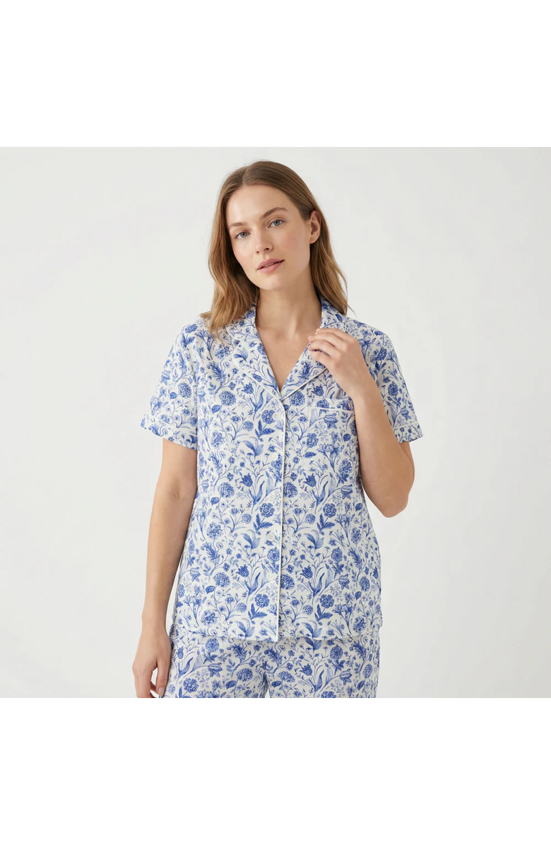 Motette Women's Short Sleeve and Long Pants Pajama Set, Alternate, color, Porcelain Vine