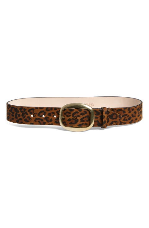 Dara Leopard Print Leather Belt