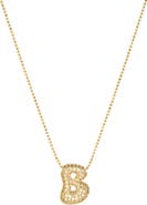 MARLYN SCHIFF Pavé Bubble Initial Pendant Necklace