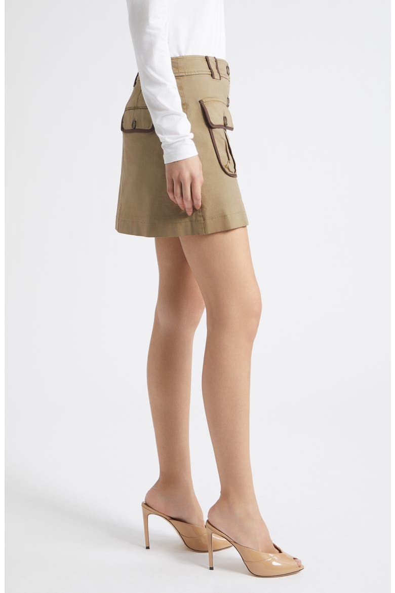 Kylie Button Front Miniskirt, Alternate, color, SAFARI