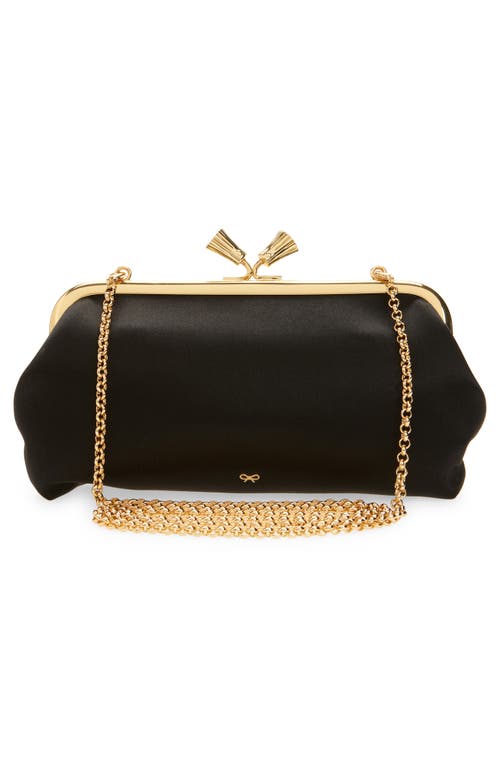 Shop Anya Hindmarch Maud Satin Clutch In Black