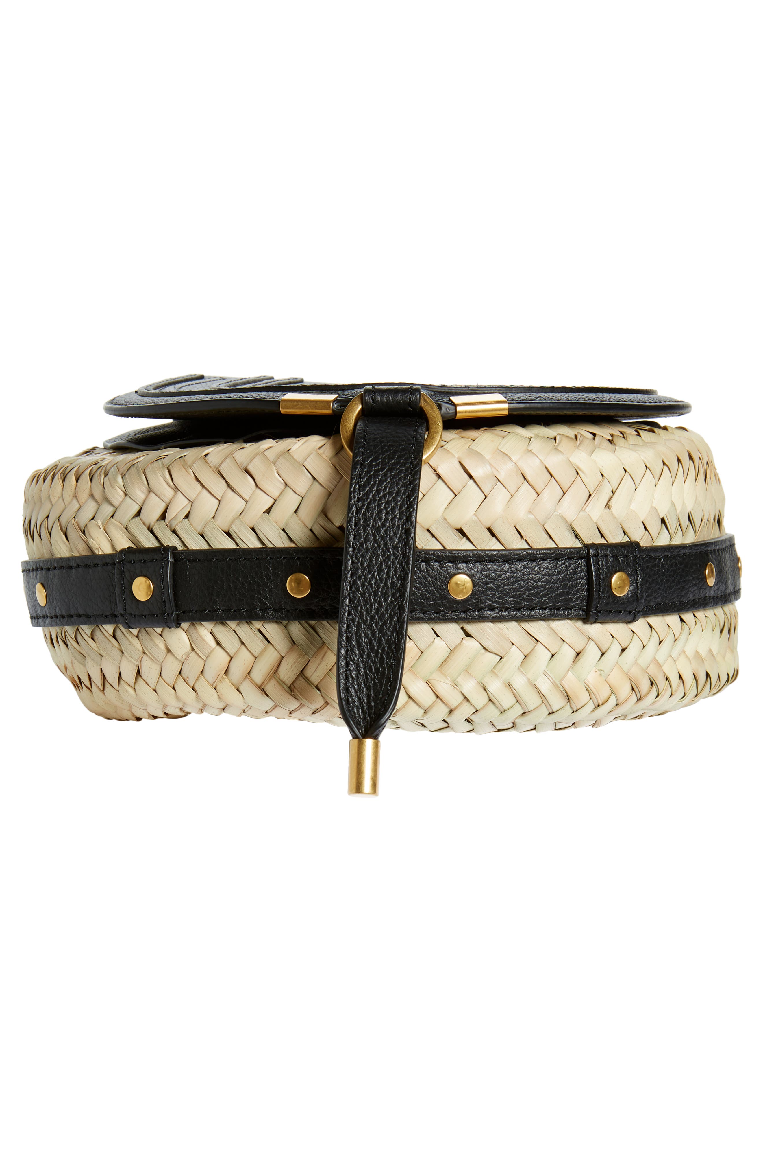 Chloé Marcie Woven Palm Round Crossbody Bag, Alternate, color, 