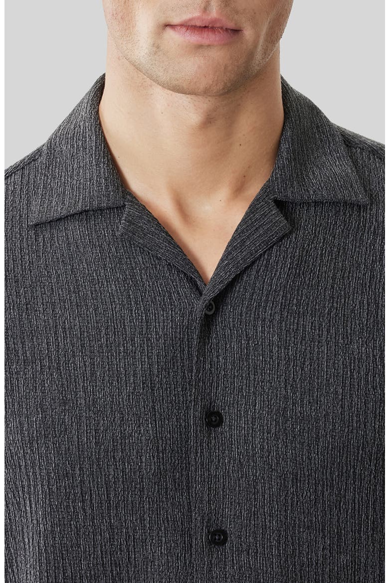 Kaezor Crepe Camp Shirt, Alternate, color, CHARCOAL