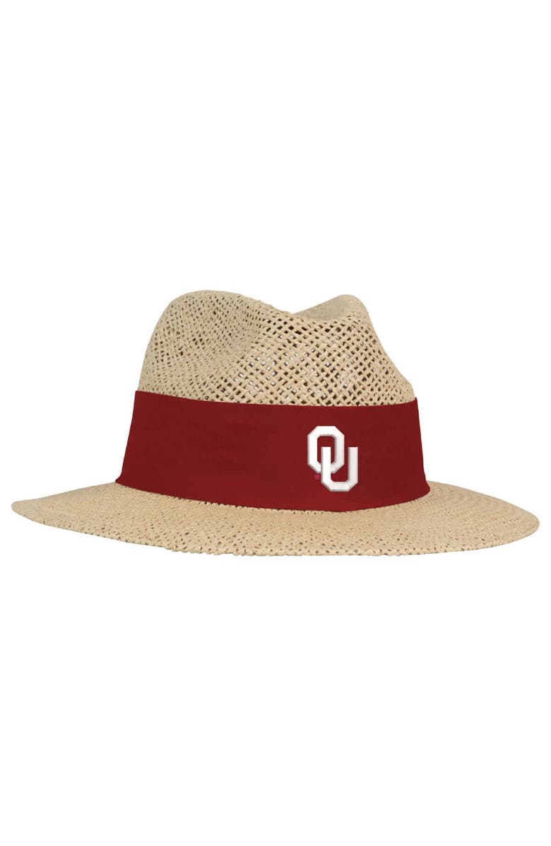 AHEAD Men's Ahead Tan Oklahoma Sooners Wellington Gambler Straw Hat, Alternate, color, 