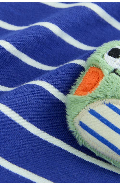 Next Kids' Stripe Frog Cotton T-shirt In Blue