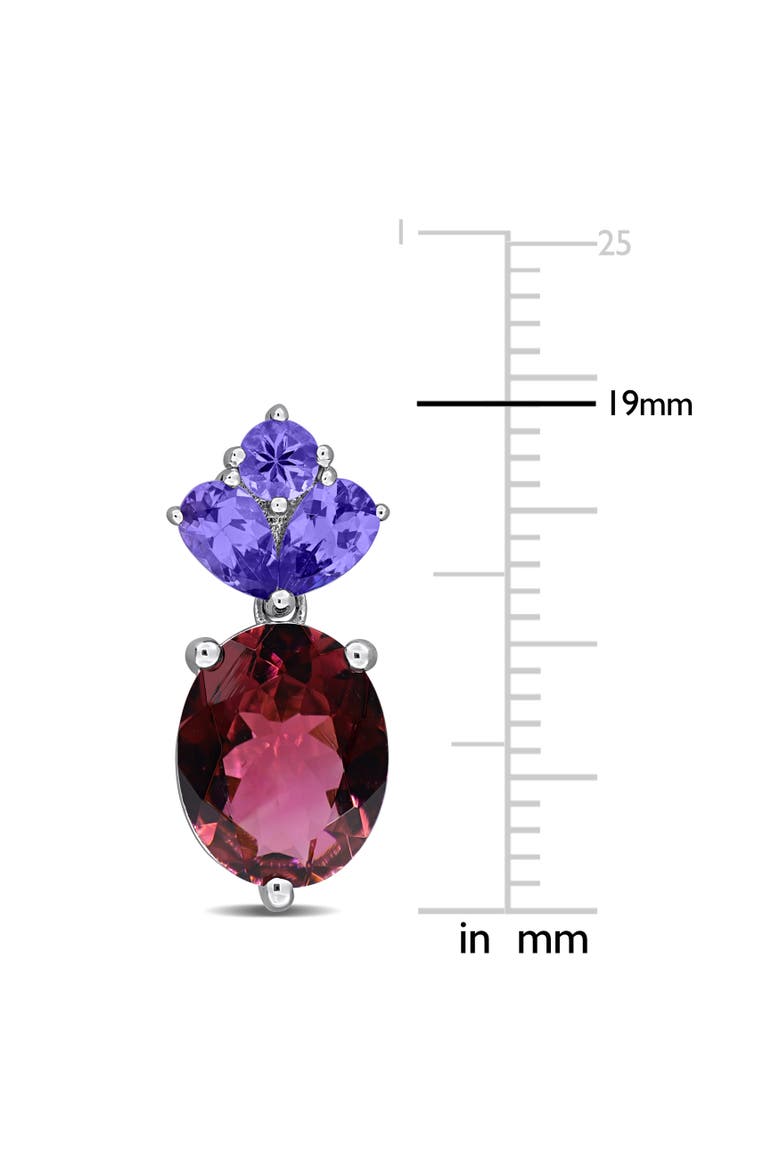 Pink Tourmaline & Tanzanite Drop Earrings 14K, Alternate, color, Pink Tourmaline