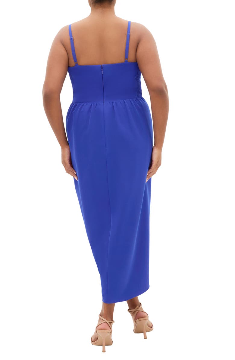 City Chic Sassy Flex Fit Tulip Midi Dress, Alternate, color, Ultra Blue