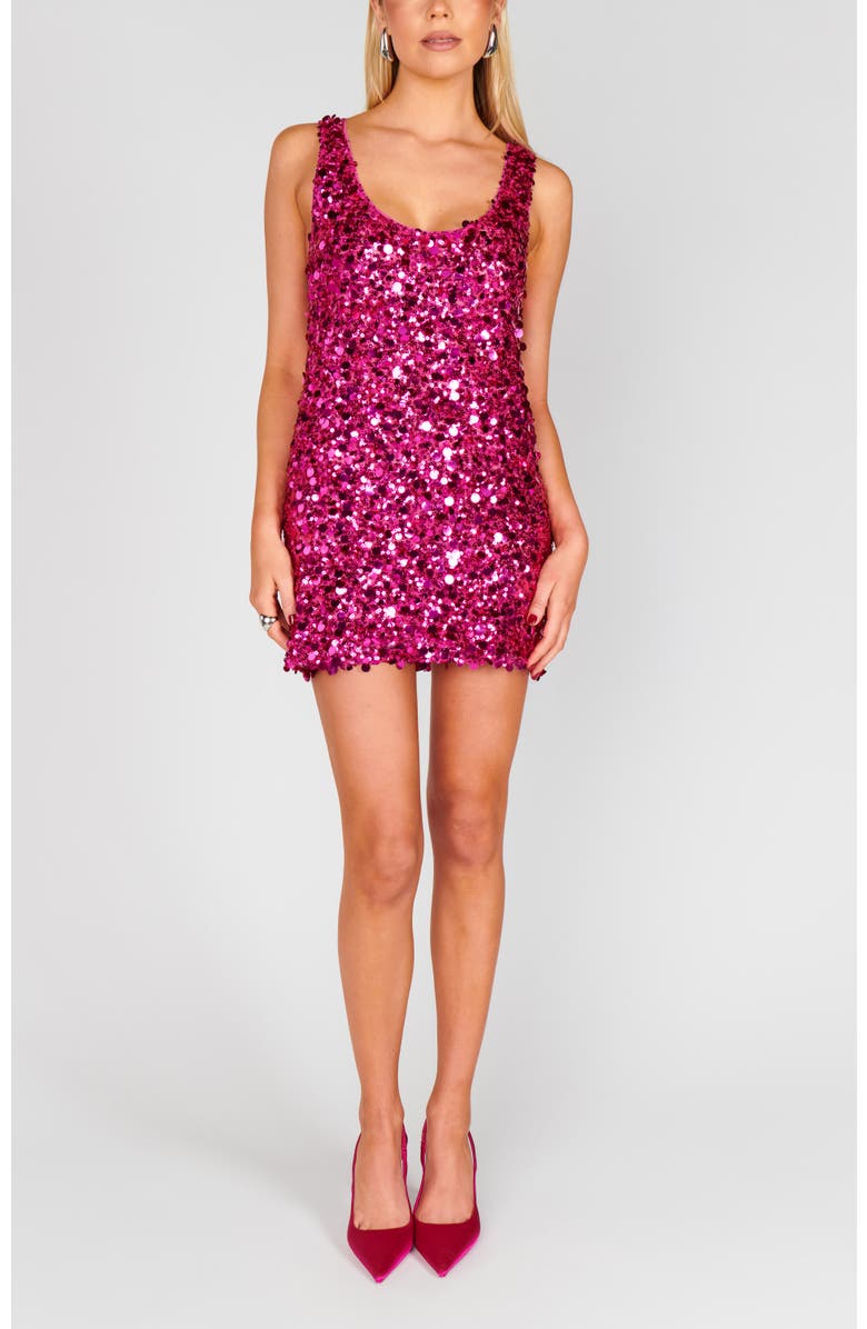 Show Me Your Mumu After Hours Mini Dress, Alternate, color, Rich Magenta Sequins