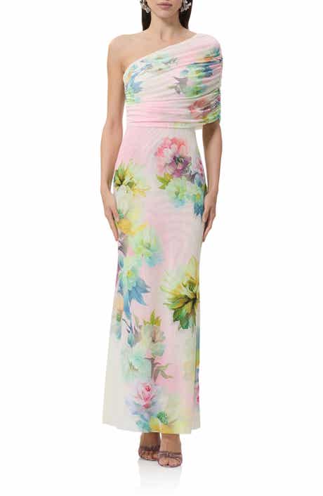 Mirabel One-Shoulder Mesh Maxi Dress