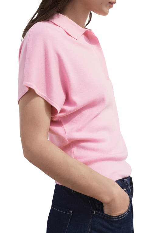 Mango Polo Sweater In Pink