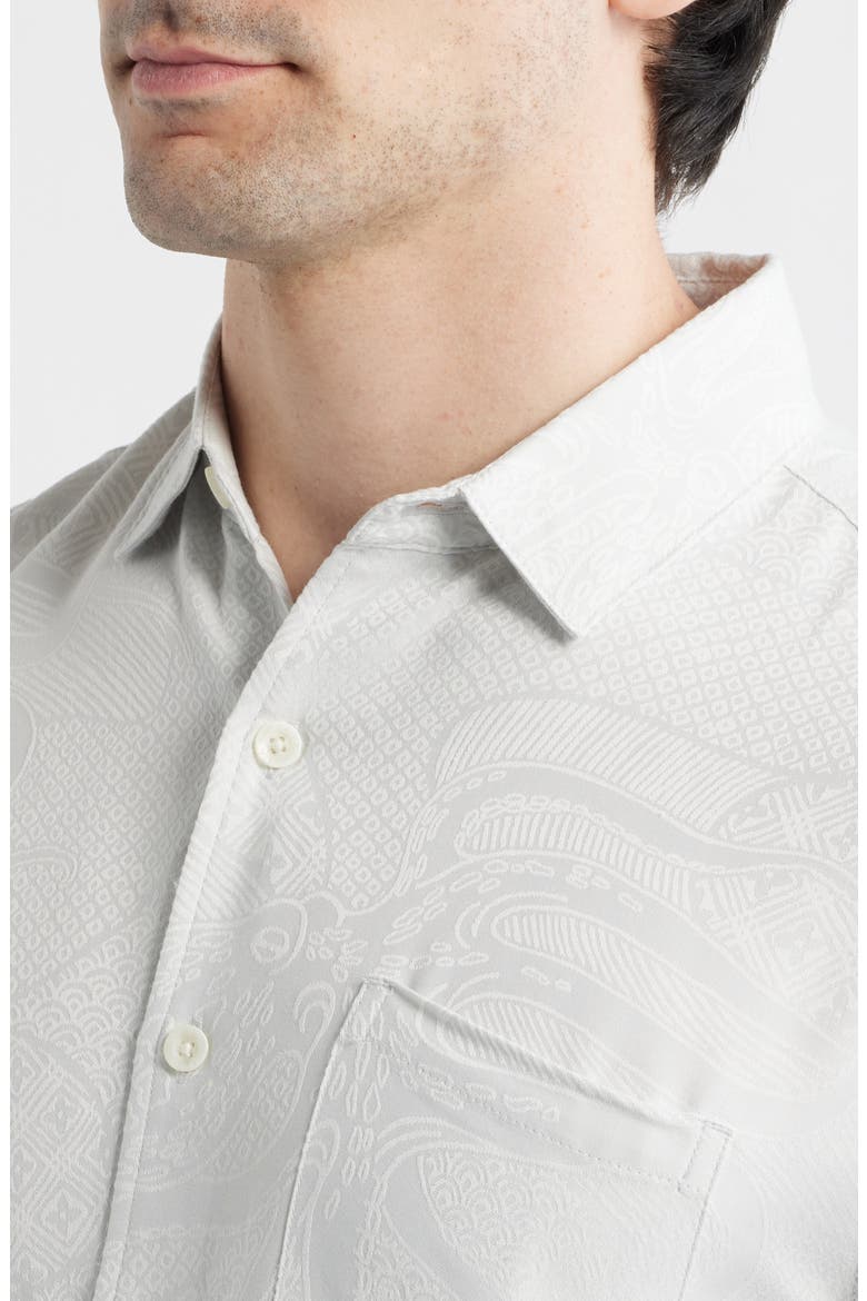 Ho'l Nalo Jacquard Short Sleeve Button-Up Shirt, Alternate, color, SHELL