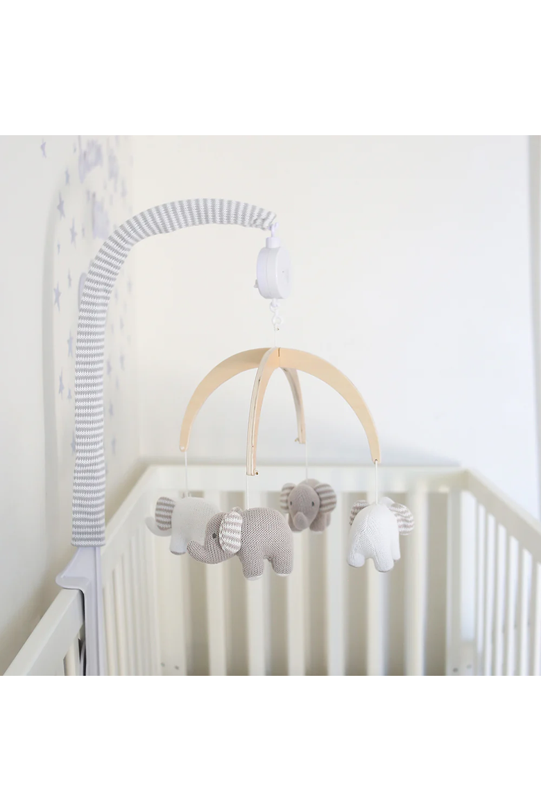 Musical Mobile - Elephant Heritage, Gray, Alternate, color, Gray