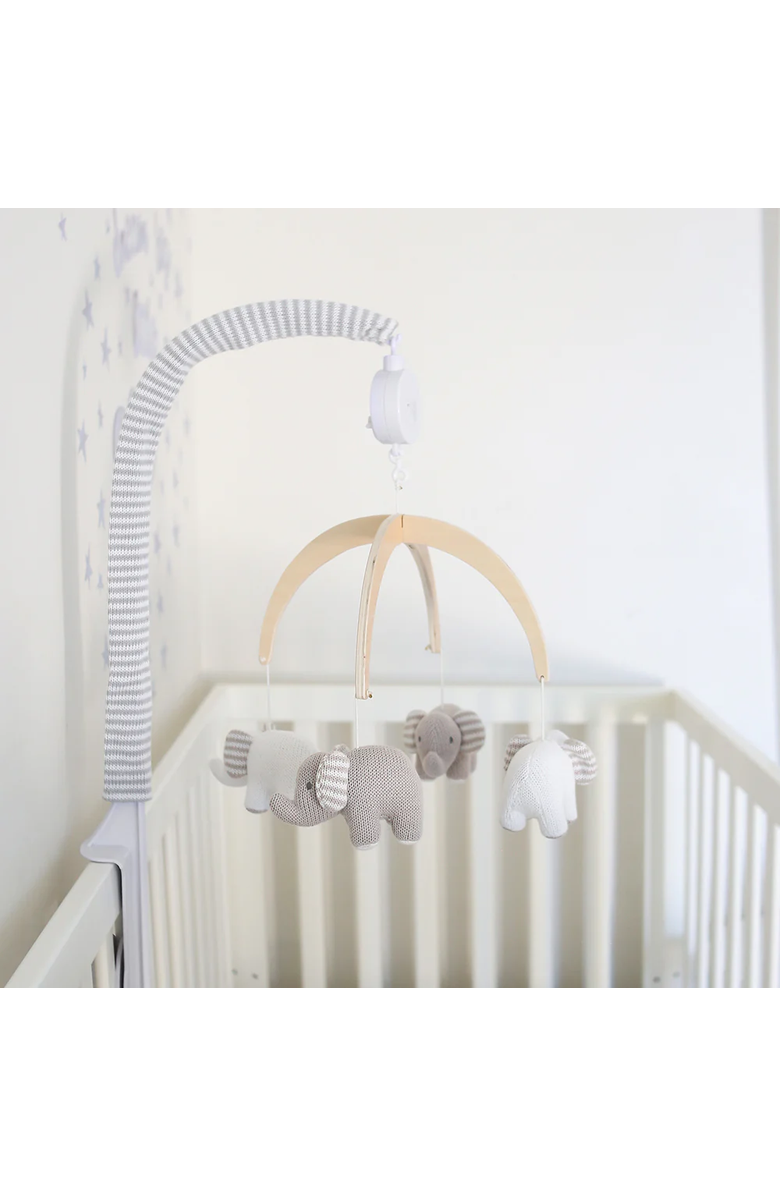 Living Textiles Musical Mobile - Elephant Heritage, Gray, Alternate, color, Gray