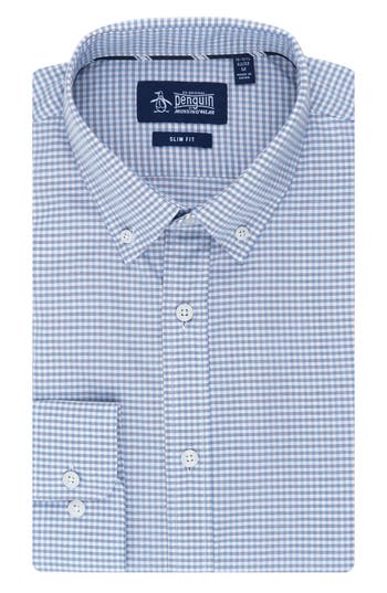 Original Penguin Slim Fit Roberson Check Dress Shirt In Taupe