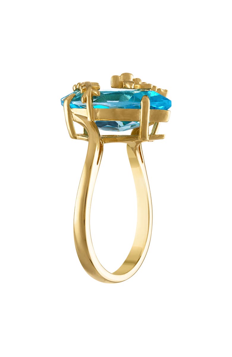 FZN 14K Gold Plated Sterling Silver Swiss Blue Topaz Dragonfly Ring, Alternate, color, Swiss Blue Topaz