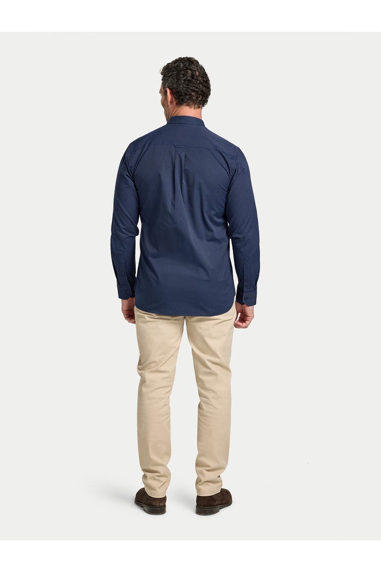 Long Sleeve Dash Dobby Cotton Shirt, Alternate, color, Navy