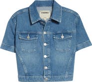 L'AGENCE Kirstie Short Sleeve Crop Denim Jacket