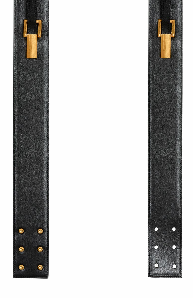 Balmain Sync Leather Belt, Alternate, color, Black