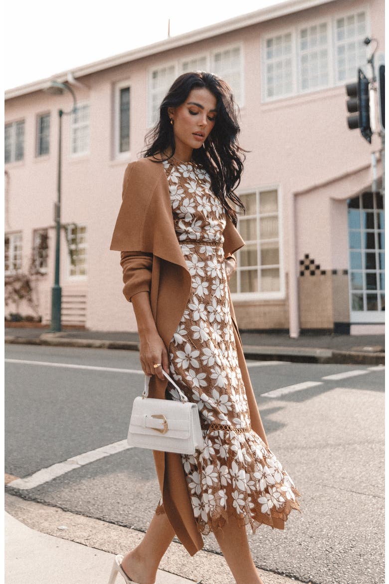 long sleeve lace midi dress Floral Lace Midi Dress White from Endless Blu exclusive at Urbanheer