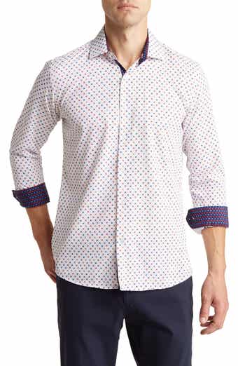 Azaro Uomo Slim Fit Star Print Performance Button-Up Shirt