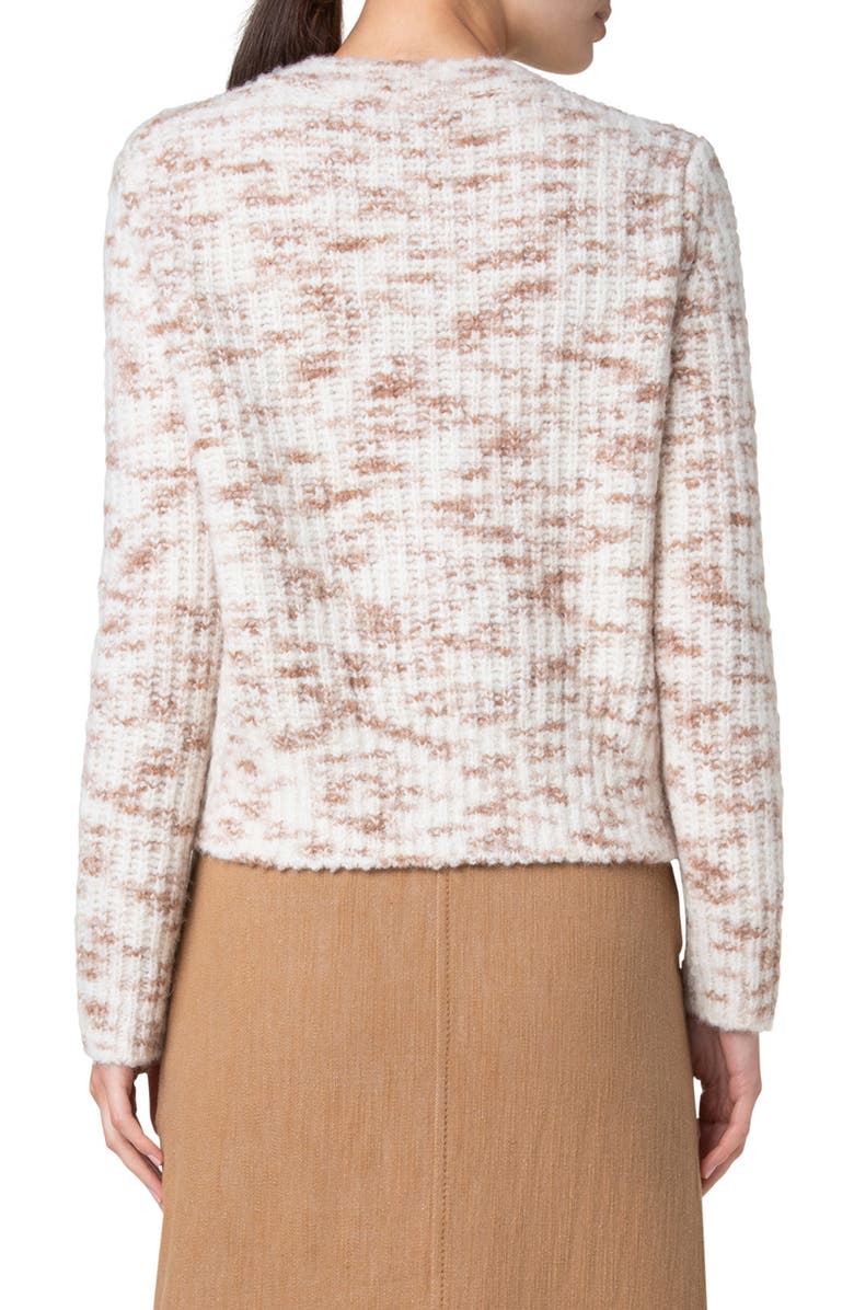 Akris punto Mélange Mohair Blend Rib Cardigan, Alternate, color,
