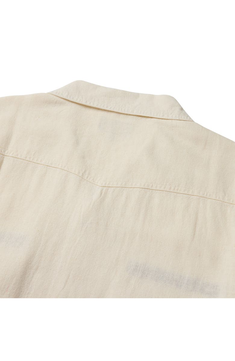 Seager Co Whippersnapper Embroidered Short Sleeve Linen Blend Snap-Up Shirt, Alternate, color, White Wash