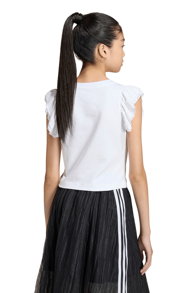 adidas Kids' Lace Flutter Sleeve T-Shirt, Alternate, color, White