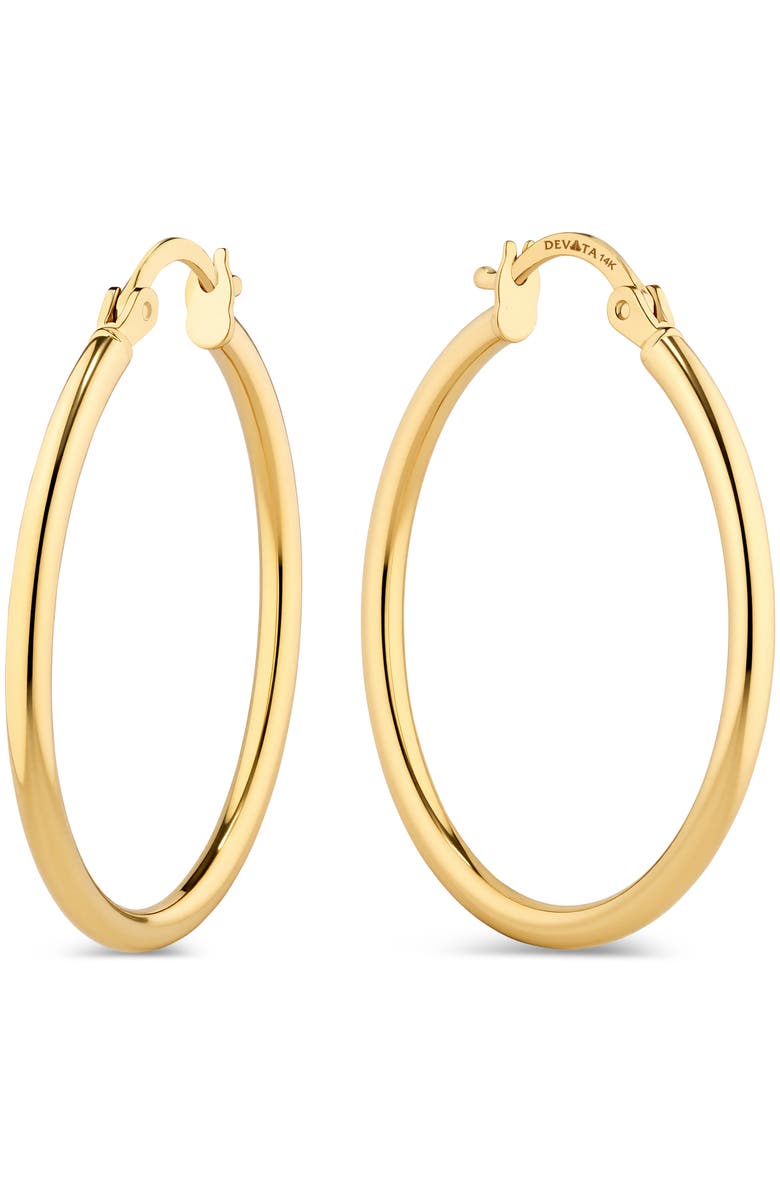 DEVATA 25mm Hoop Earrings in 14K Gold, Main, color, Yellow Gold