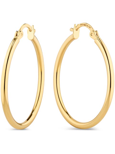 25mm Hoop Earrings in 14K Gold