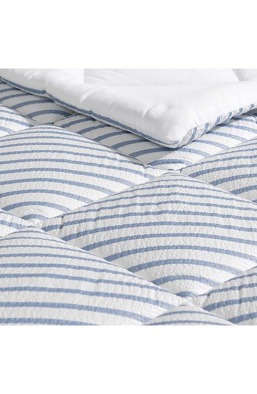 Nautica Windsor Stripe Seersucker Comforter Set In Chambray Blue