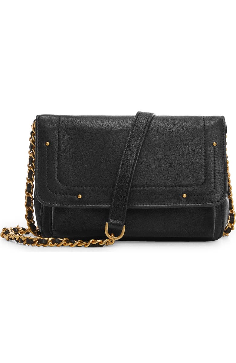 MANGO Leather Crossbody Bag, Main, color,