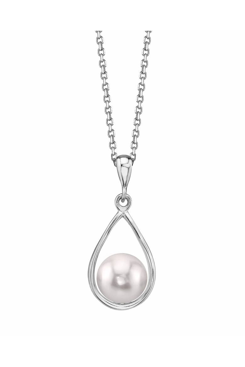 14K Gold Akoya Pearl Jess Pendant, Main, color, White Gold