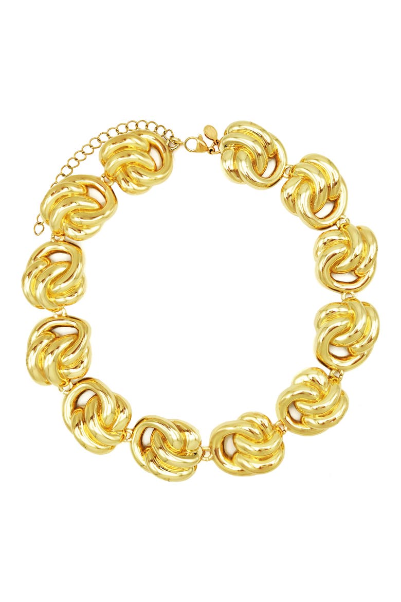 Miami Knot Link Necklace, Main, color, GOLD