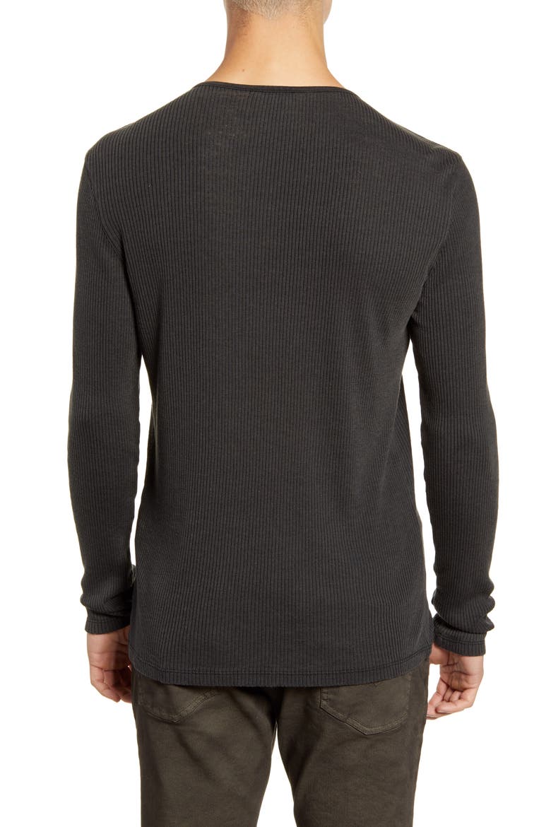 Star USA Slim Fit Ribbed Henley, Alternate, color, DARK GREY HEATHER
