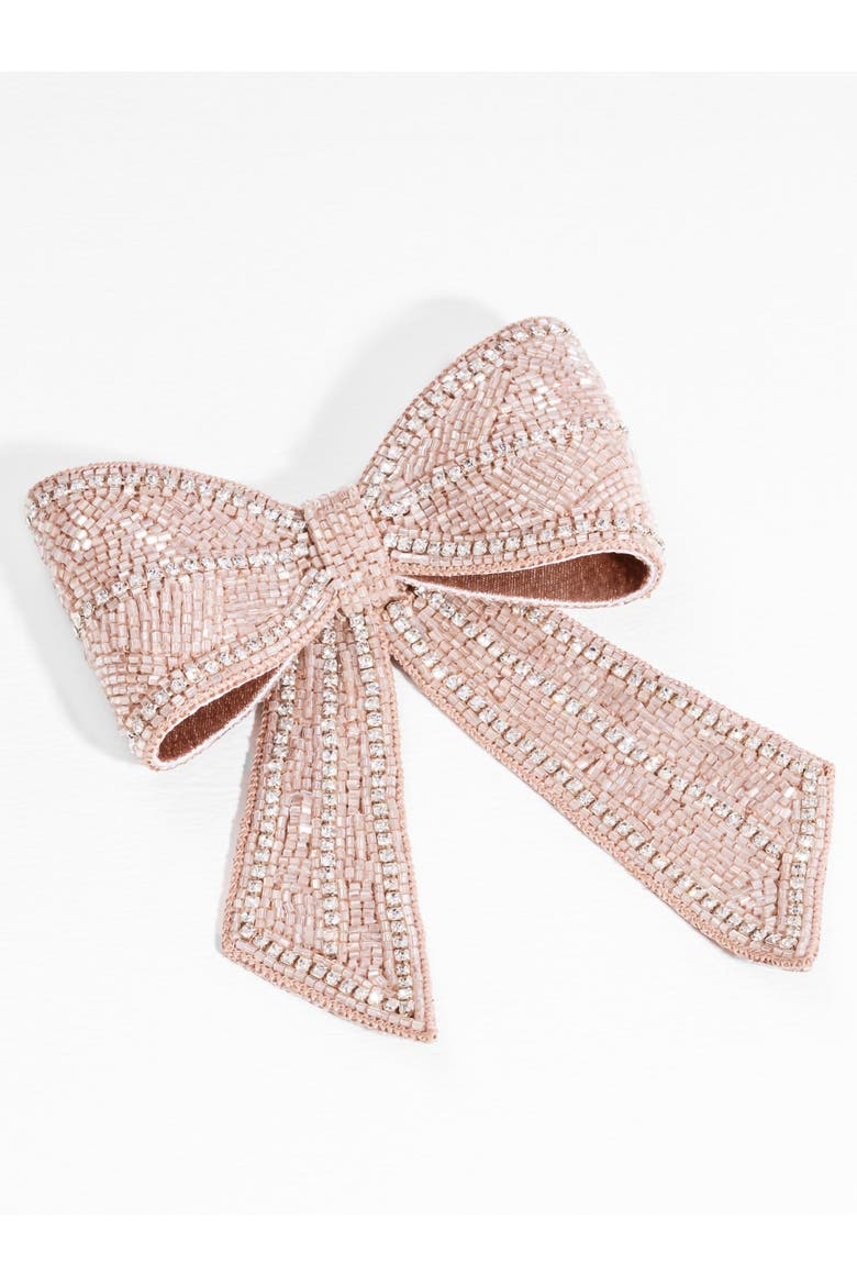 Blush Diamond Beaded Hair Bow, Main, color, Pink