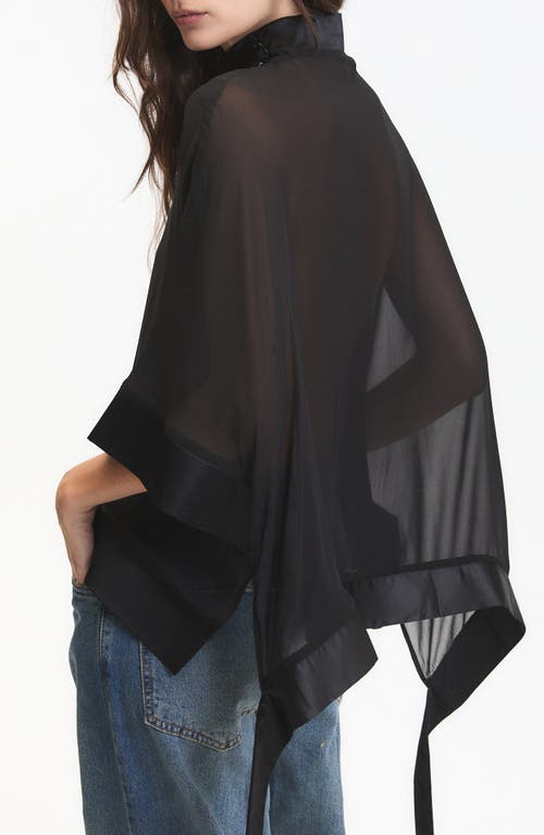 Deluc Carter Sheer Mock Neck Top In Black