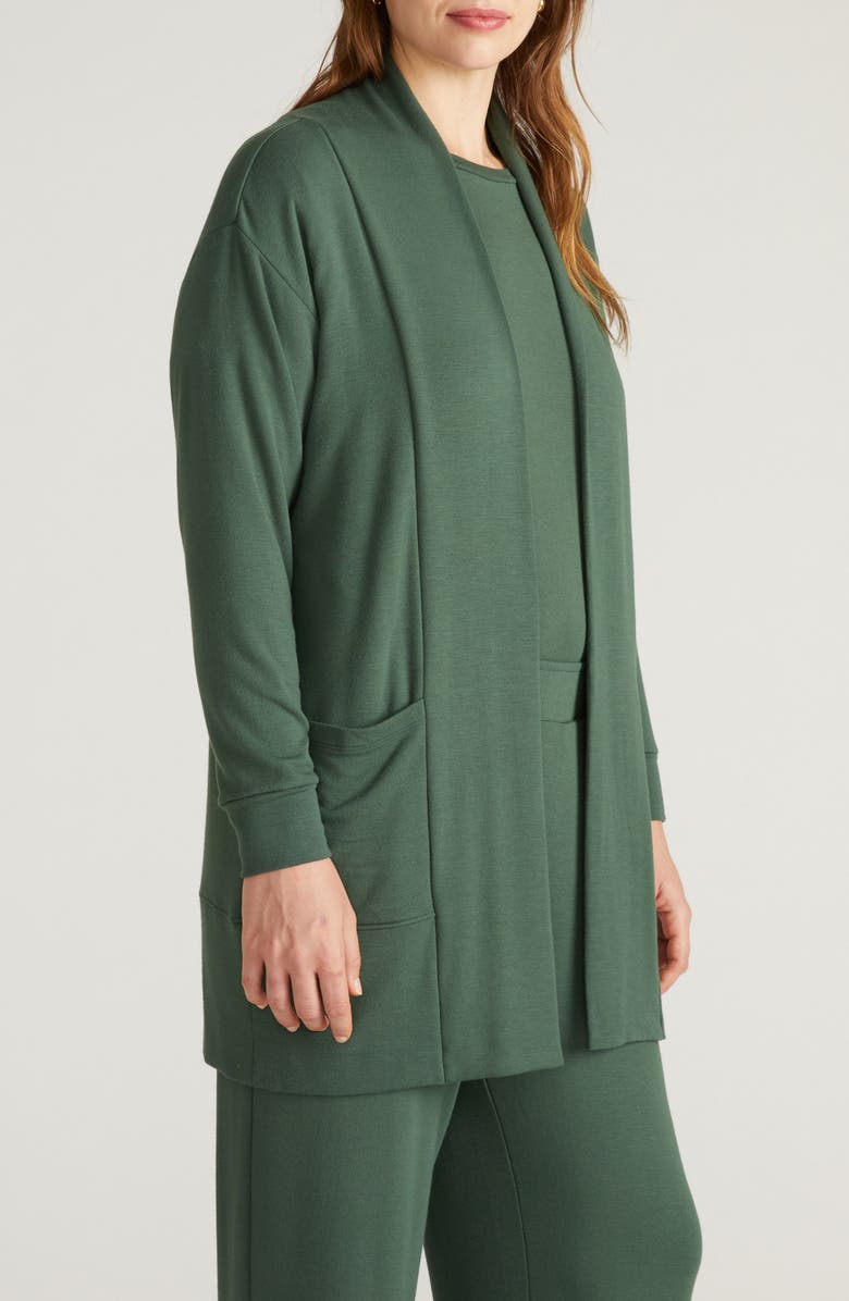 Universal Standard Travelknit Long Open Front Cardigan, Alternate, color, 