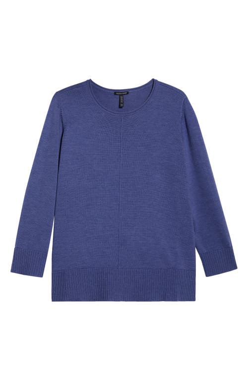 Eileen Fisher Crewneck Wool Sweater In Blue