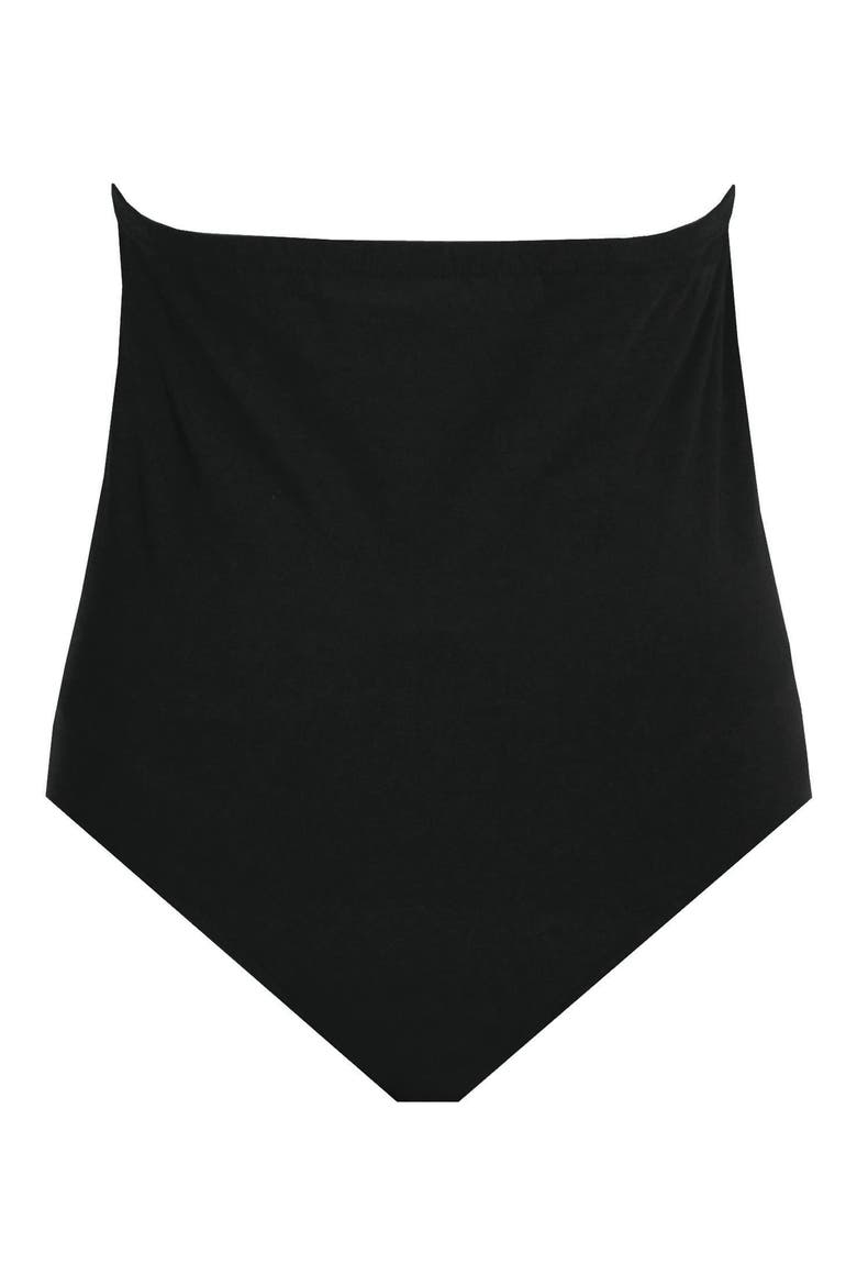 Solid Super High Waist Bikini Bottoms, Alternate, color, BLACK