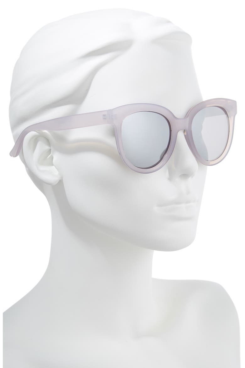 53mm Frosted Cat Eye Sunglasses, Alternate, color, MILKY GRAY/ SILVER