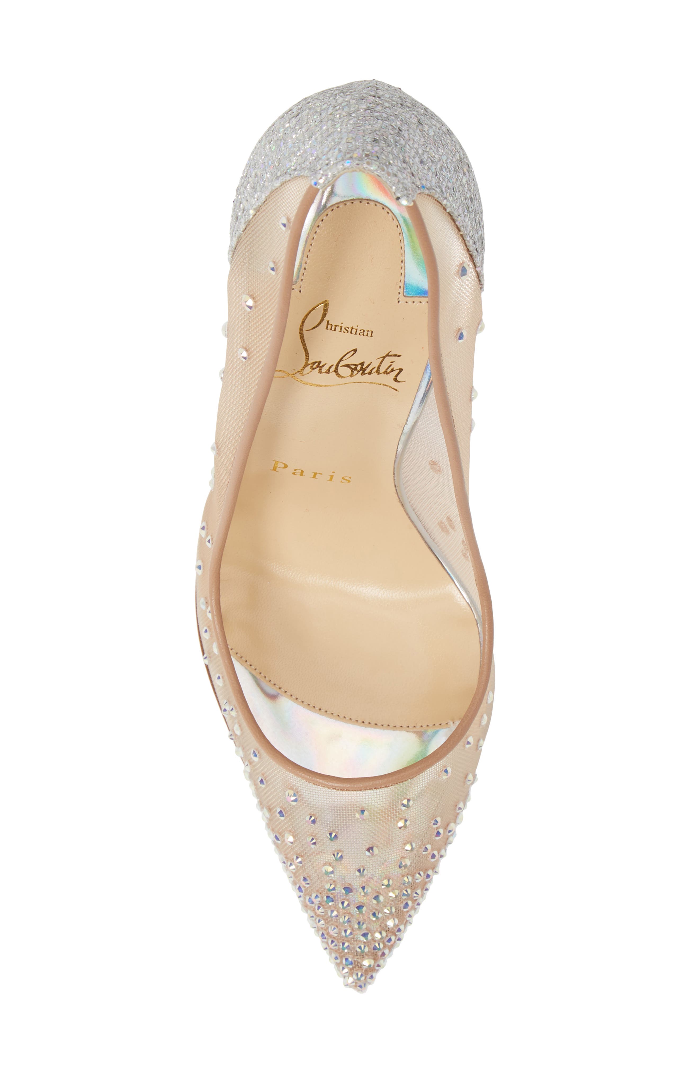 Christian Louboutin Follies Strass Pointed Toe Pump, Alternate, color, 