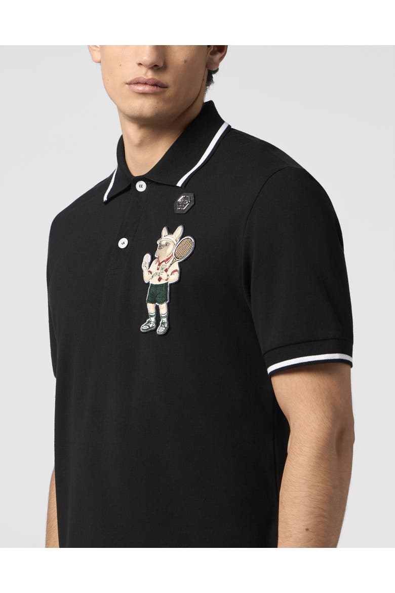 Polo T-Shirt New York Tennis Patch Men, Alternate, color, black