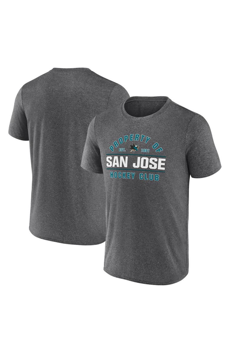 FANATICS Men's Fanatics Heather Charcoal San Jose Sharks Property Of T-Shirt, Main, color, Heather Charcoal