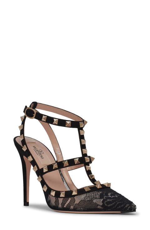 Rockstud Ankle Strap Pump (Women)
