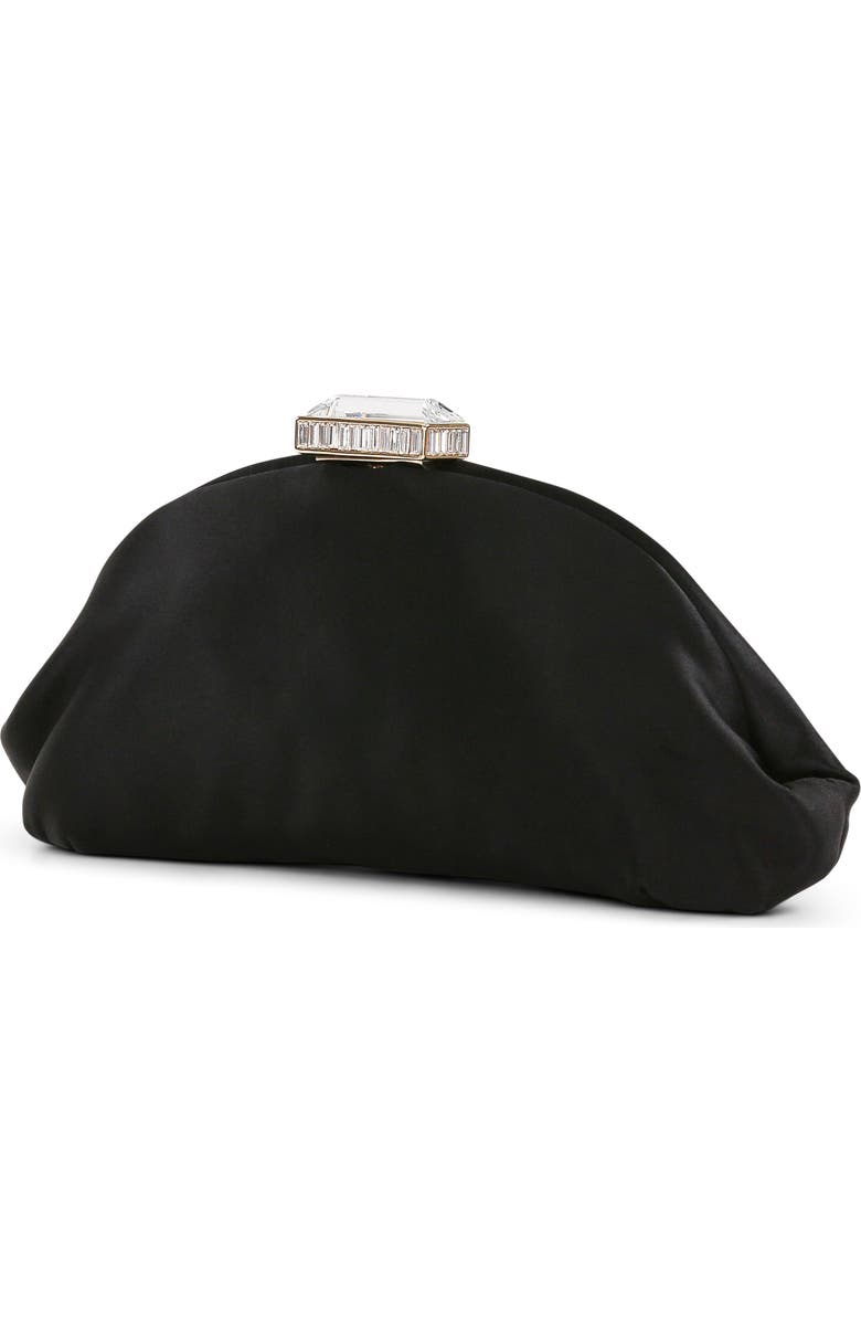 BADGLEY MISCHKA Leia Satin Pouch Clutch, Alternate, color, Black