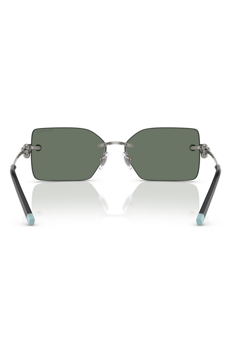 Tiffany & Co. 59mm Rectangular Sunglasses, Alternate, color, Gunmetal