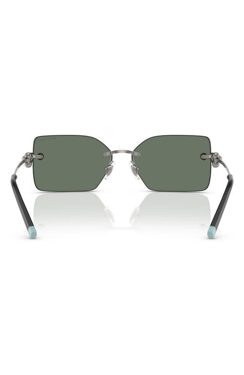 Tiffany & Co . 59mm Rectangular Sunglasses In Gunmetal