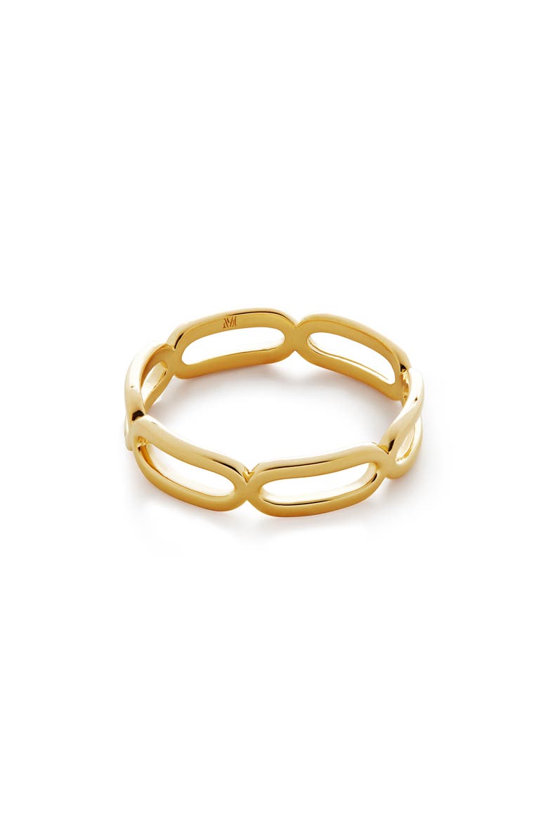 Paper Clip Stacking Ring, Main, color, 18CT GOLD VERMEIL/ SILVER