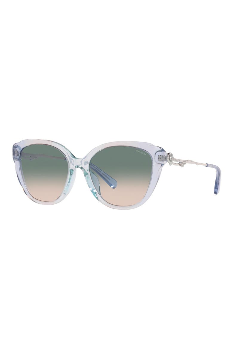 55mm Cat Eye Sunglasses, Alternate, color, GREEN