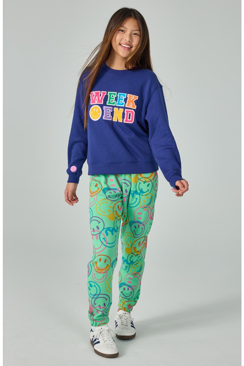 Kids' Smile Sweatpants, Alternate, color, GREEN MULTI